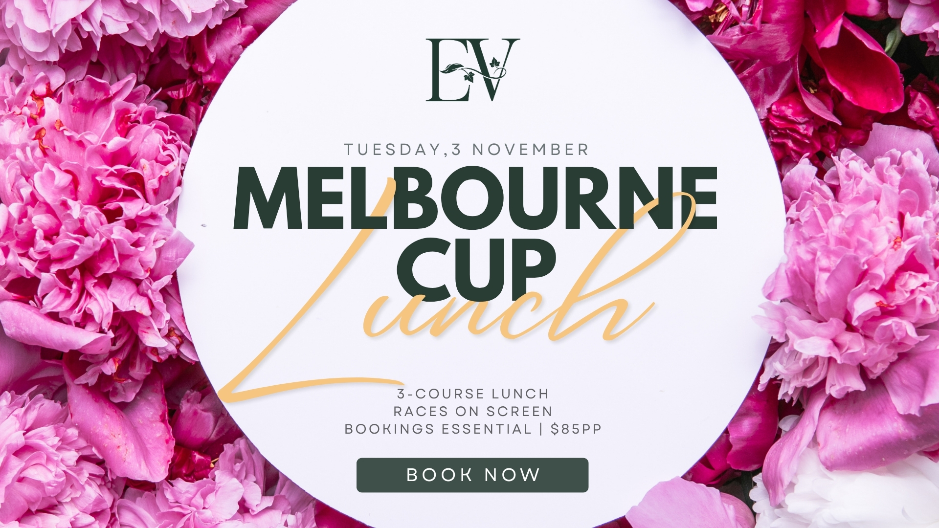 2026 Melbourne Cup 3-course lunch at Ember & Vine, located on Level 4, Crowne Plaza Adelaide Mawson Lakes.